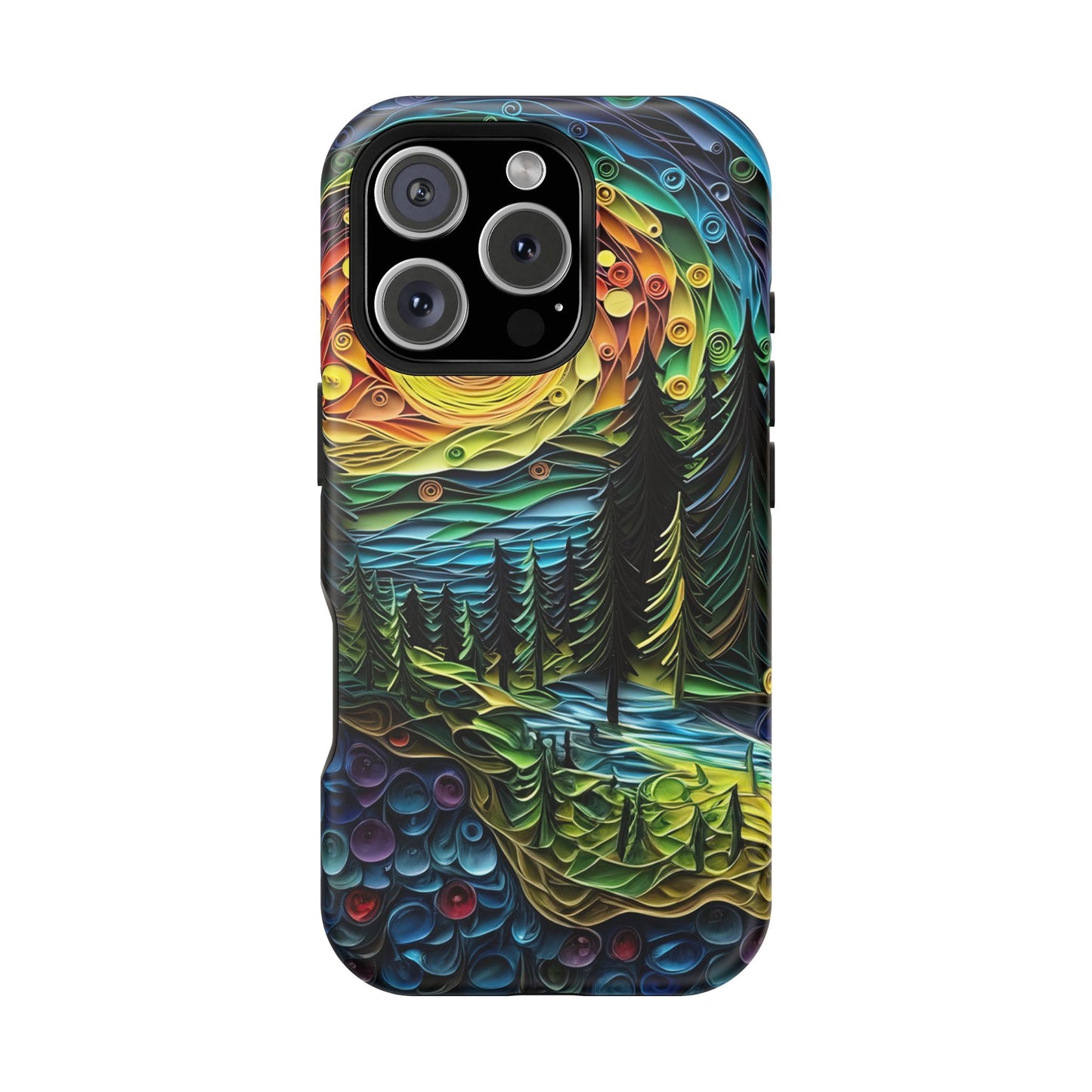 Radiant Forest Sunset MagSafe iPhone Case – Artistic Landscape Design