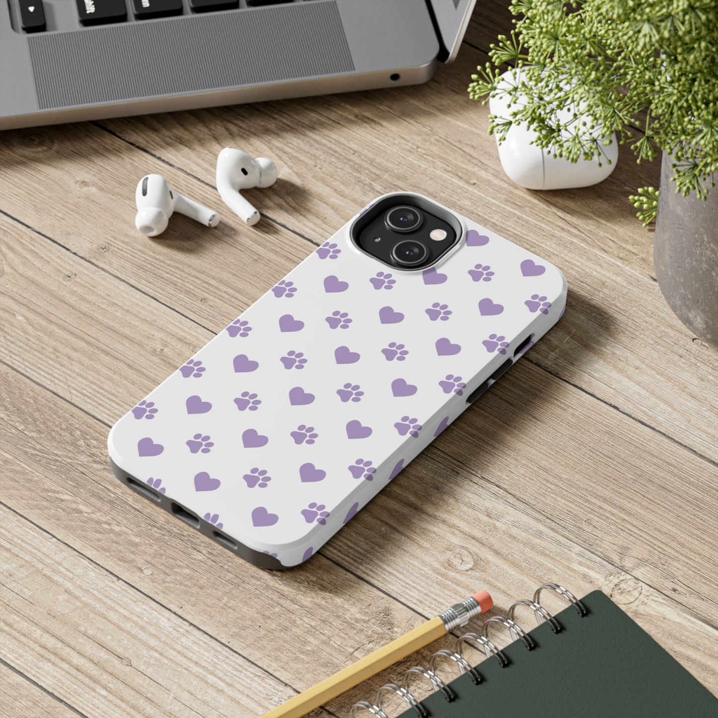 Paw Prints & Hearts – Cute and Durable iPhone Case for Animal Lovers