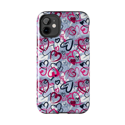 Graffiti Love Hearts iPhone Case