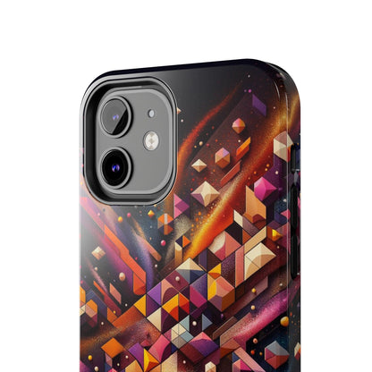 Geometric Galaxy iPhone Case - Abstract Cosmic Protective Cover - Retro Gamer