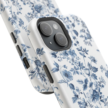 Enchanted Garden Blue Toile iPhone Case