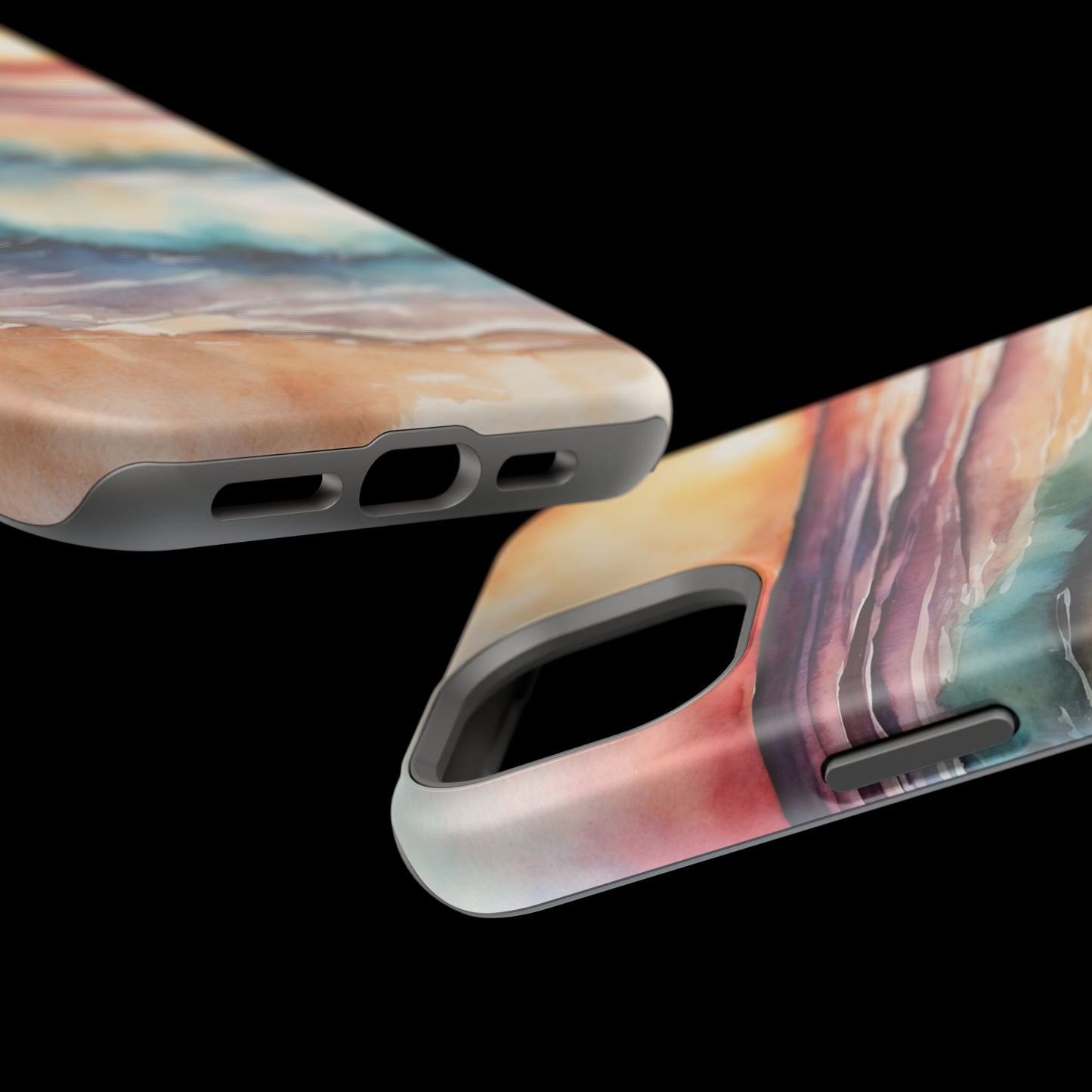 Sunset Waves MagSafe iPhone Case – Vibrant Watercolor Design