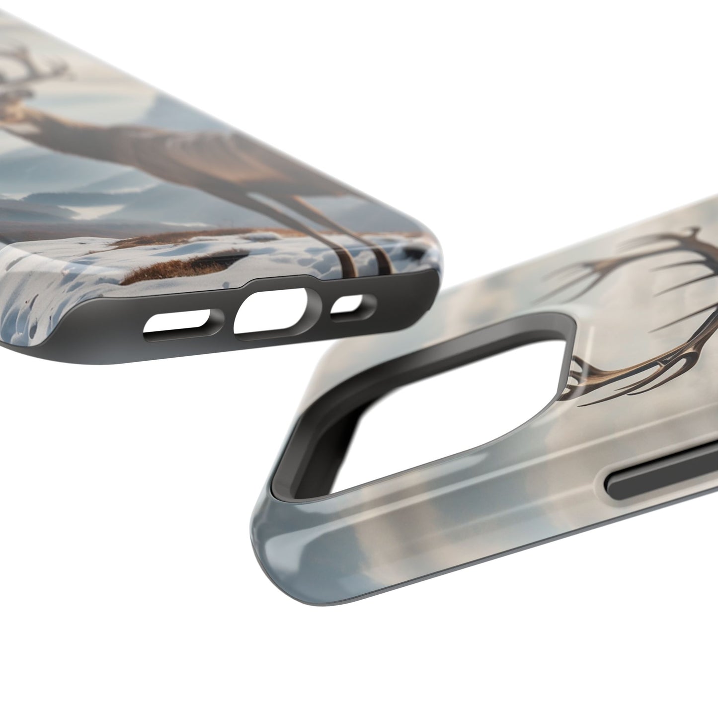 Alpine Majesty: Stag in Snow – MagSafe iPhone Case