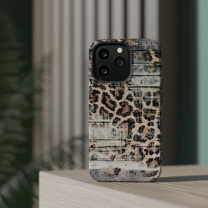 Rustic Leopard Wood Print - MagSafe iPhone Series Case