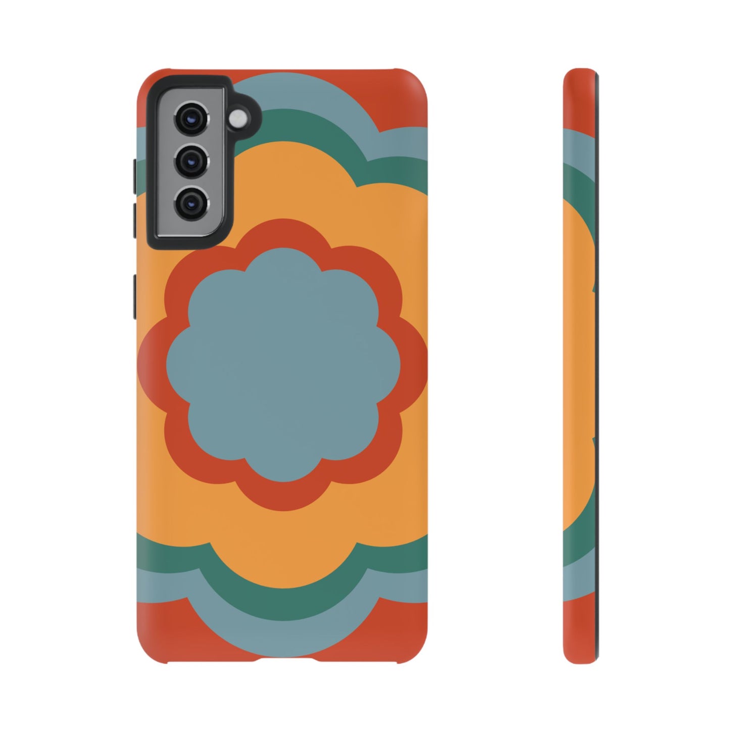 Retro Flower Power Samsung Galaxy Case – Bold 70s-Inspired Design with Dual-Layer Protection