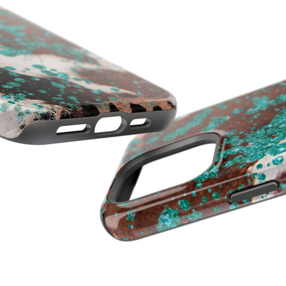 Teal Glitter Cowhide - MagSafe iPhone Series Case