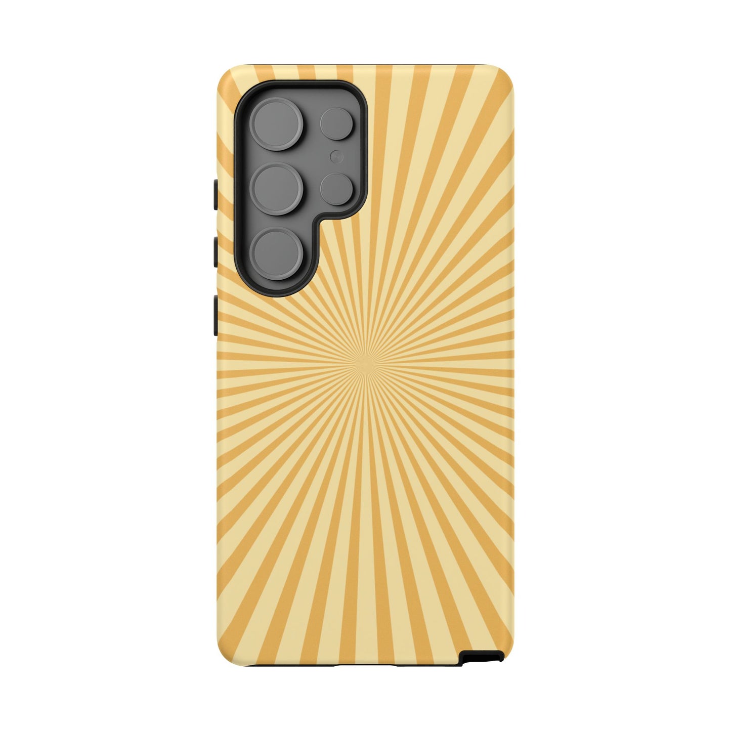 Golden Sunburst Samsung Galaxy Case – Retro Radiant Design with Dual-Layer Protection