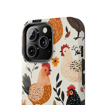 iPhone Case: Cluckin' Vintage – Chickens & Leaves