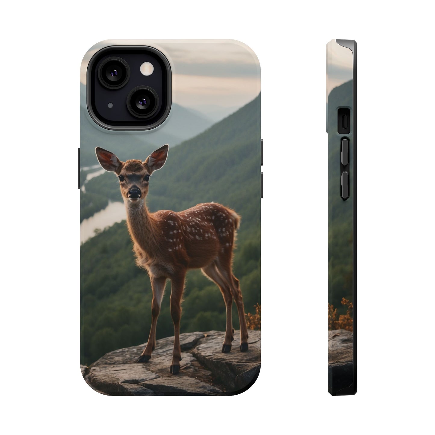 Majestic Fawn Overlooking Mountain Vista MagSafe iPhone Case