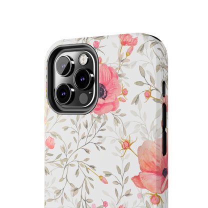 Pink Floral Watercolor iPhone Case – Feminine Poppy Blossom Design