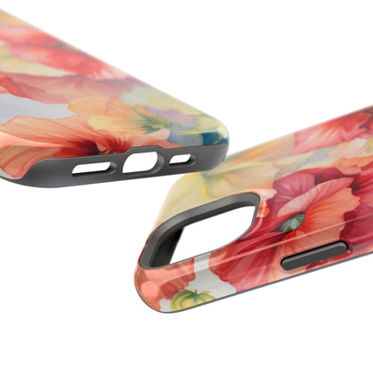 Gumamela Blush Pink Watercolor Floral – MagSafe Compatible iPhone Case