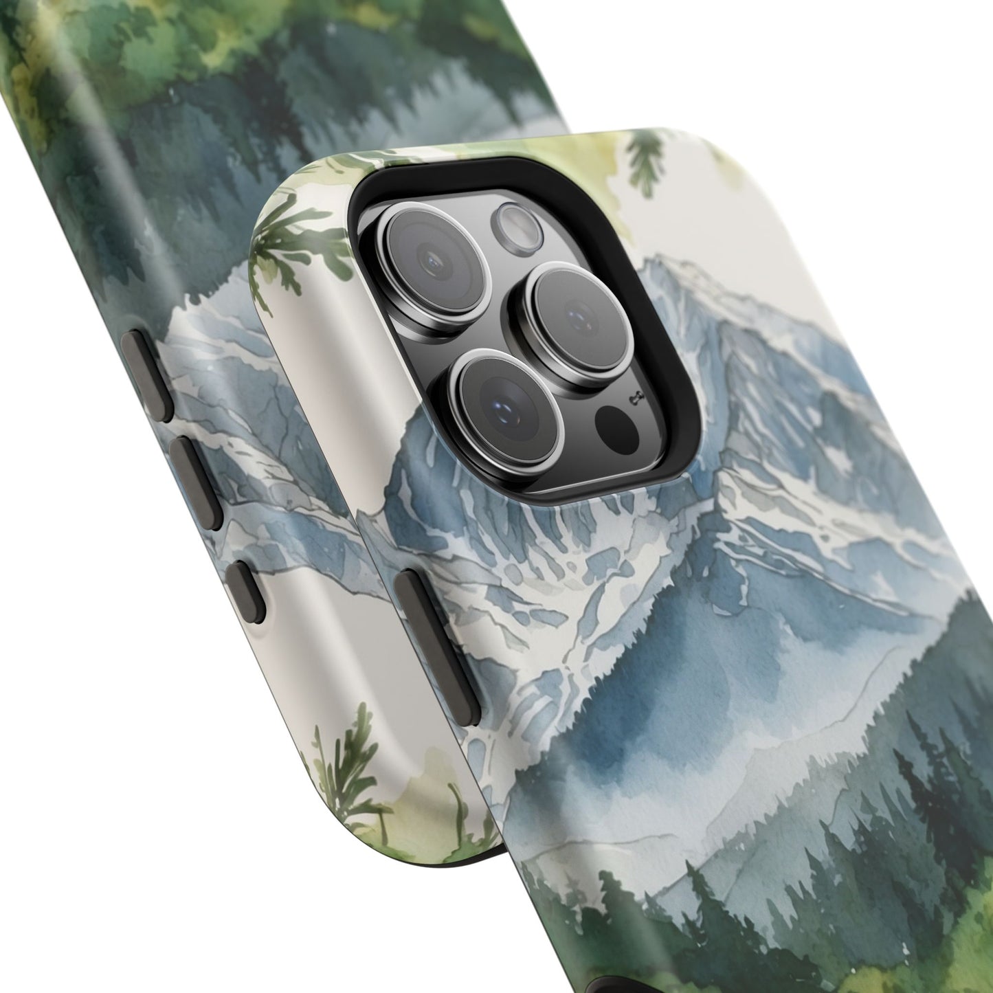 Watercolor Alpine Mountainscape - MagSafe iPhone Case