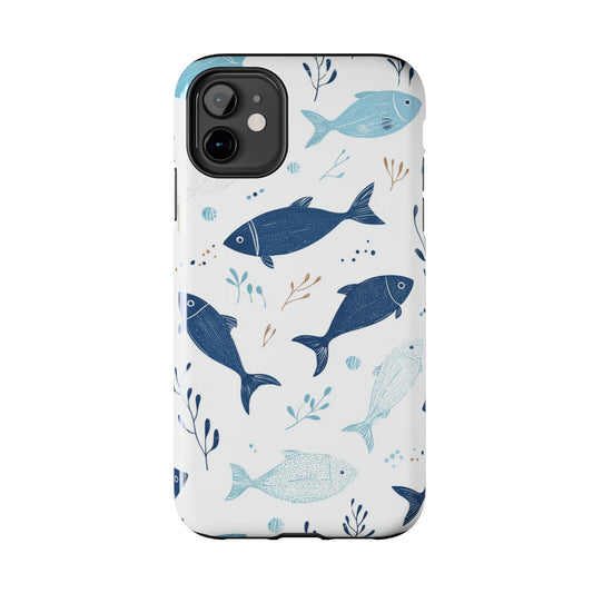 Oceanic Blue Fish Pattern - iPhone Series Case