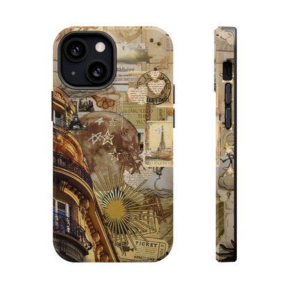 Parisian Dream Collage MagSafe iPhone Case – Dual - Layer Protection with Vintage French Aesthetic - BOGO Cases