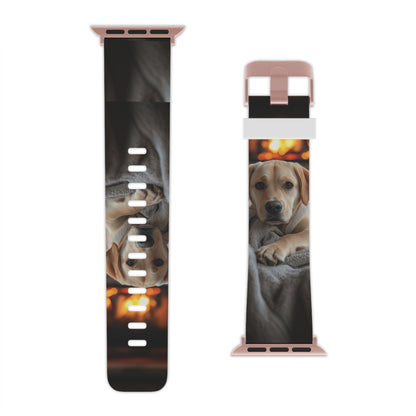 Cozy Labrador by the Fireplace Apple Watch Band