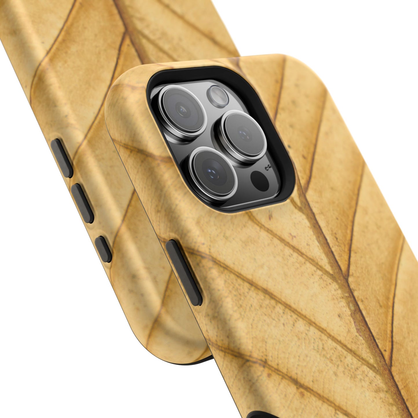 Golden Leaf Texture MagSafe Case – Minimal Nature Design