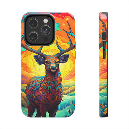 Vibrant Stag in Bloom – iPhone Case