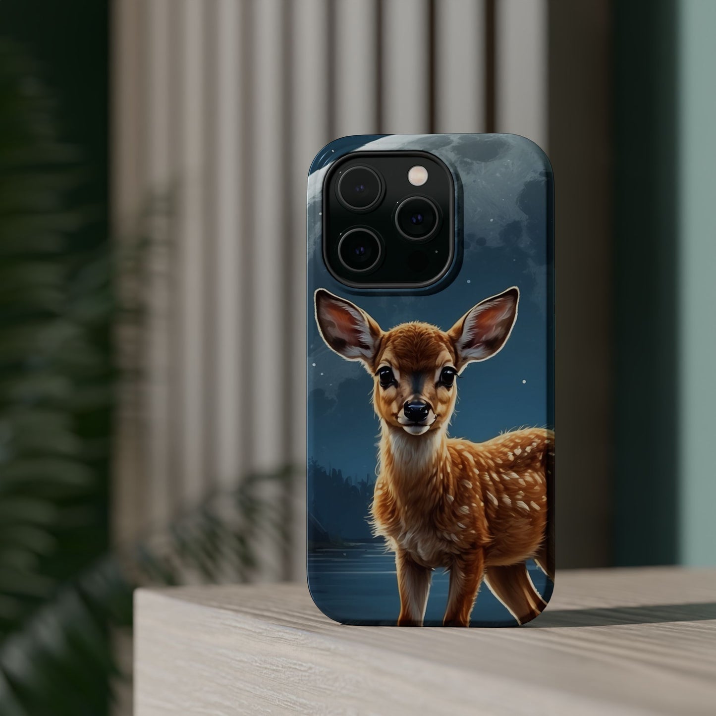 MagSafe-Compatible iPhone Case – Enchanted Fawn Under the Moonlit Sky