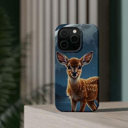 MagSafe-Compatible iPhone Case – Enchanted Fawn Under the Moonlit Sky