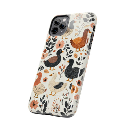 Farm Duck & Flowers iPhone Case – Vintage Floral Design