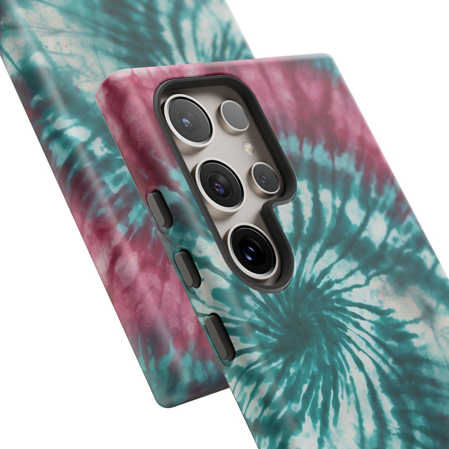 Teal and Pink Spiral Tie-Dye Samsung Galaxy Case – Boho Chic Design