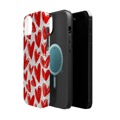 MagSafe Case: Whimsical Heart Doodle