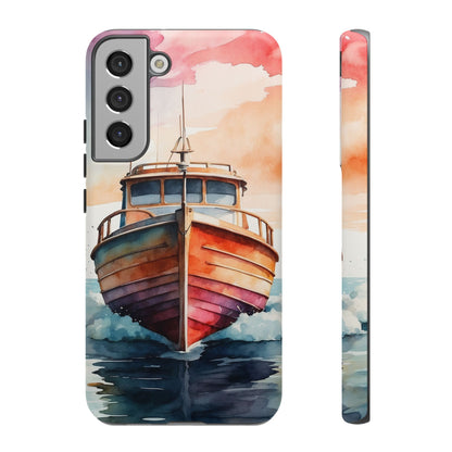 Sunset Sail Watercolor Boat – Samsung Galaxy Series Case