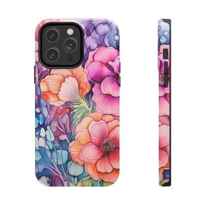 Bright Watercolor Floral Splash iPhone Series Case – Bold Artistic Design