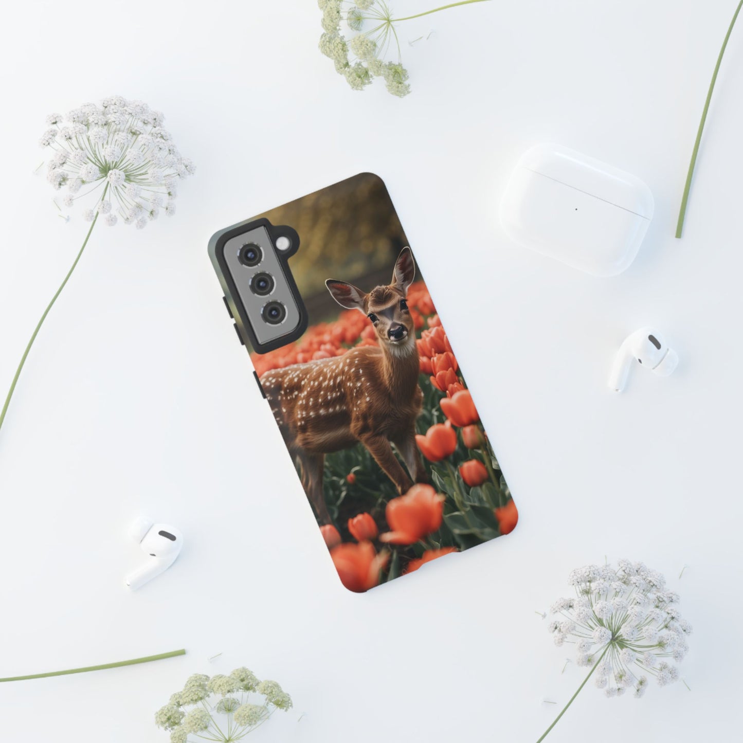 Fawn Among Tulips Samsung Galaxy Case