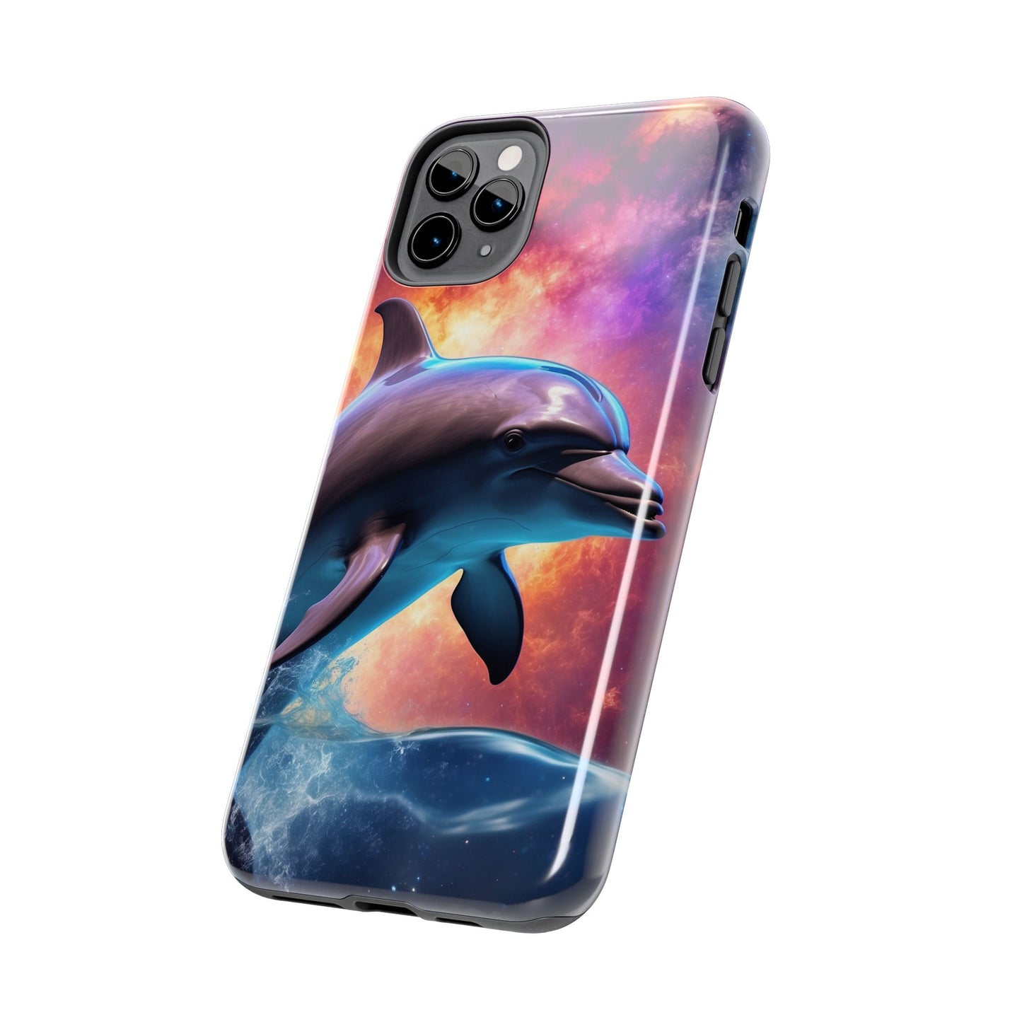 Cosmic Dolphin Galaxy Art - iPhone Case