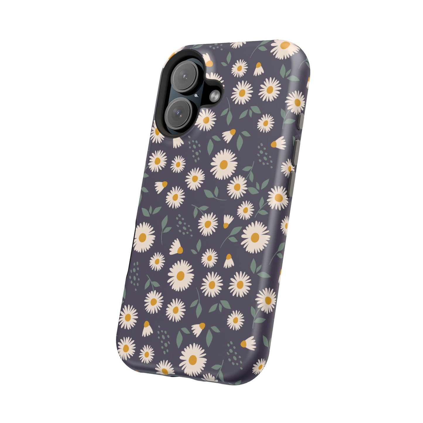 Midnight Daisy MagSafe iPhone Case – Dark Navy Floral Design, Slim and Protective