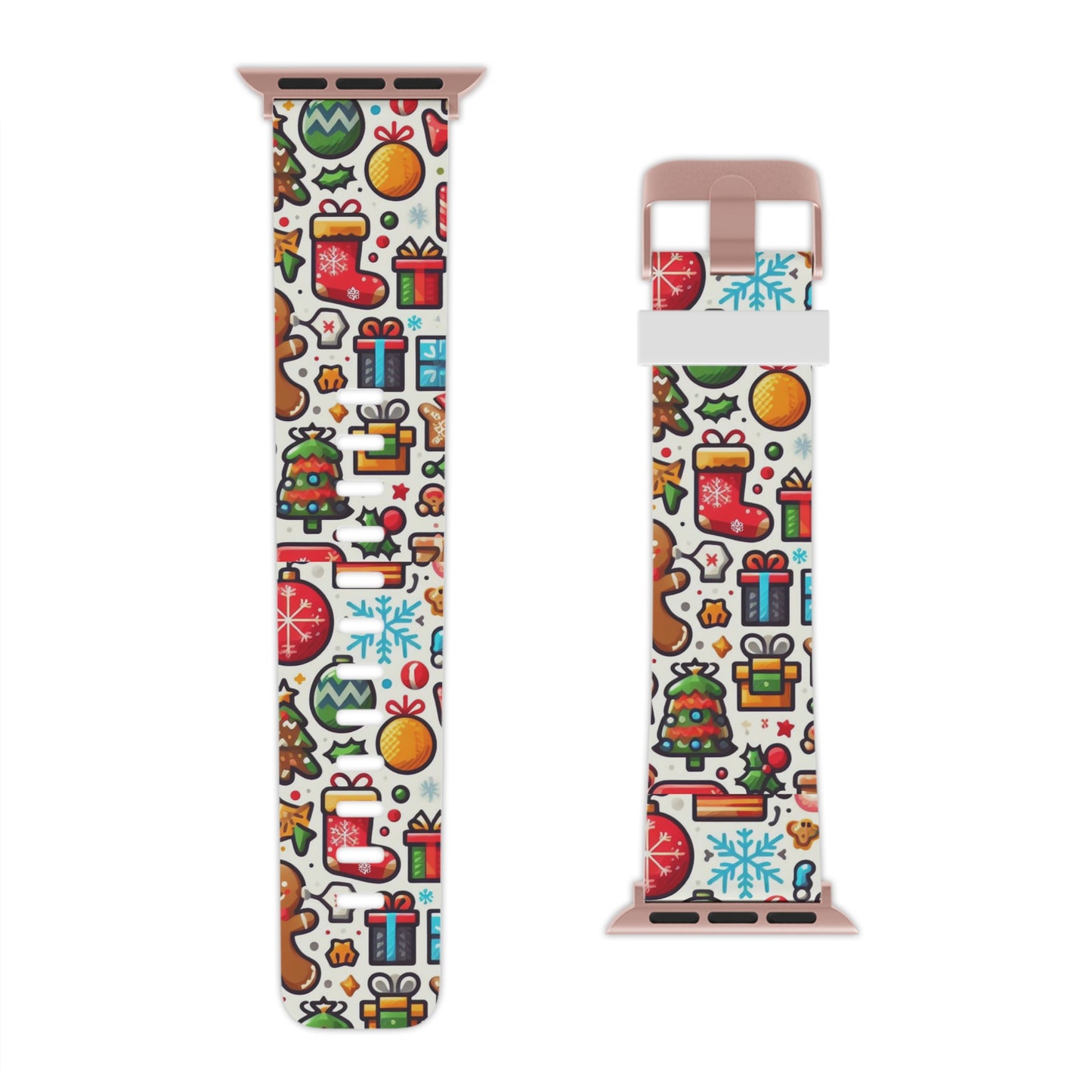 Festive Christmas Icons Pattern Apple Watch Band