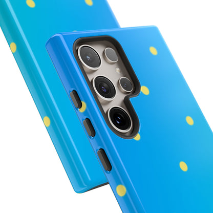 Blue Ocean Gradient Polka Dots Samsung Galaxy Case – Shockproof, Smooth Matte Finish, Dual-Layer Design