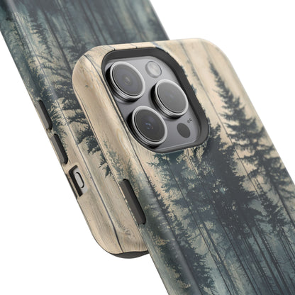 Misty Forest MagSafe iPhone Case - Rustic Nature-Inspired Protective Cover