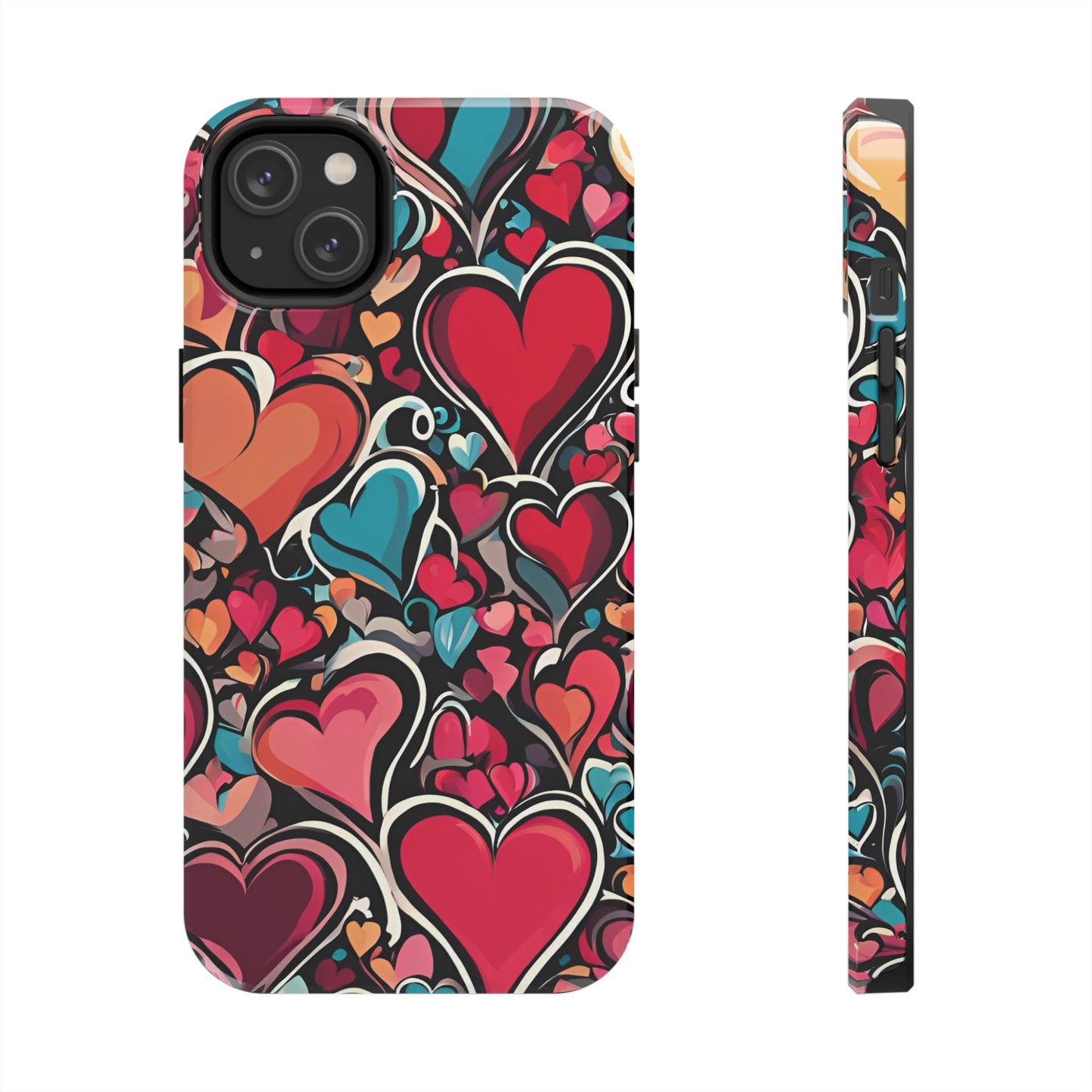 Vibrant Multicolor Heart Art – iPhone Case