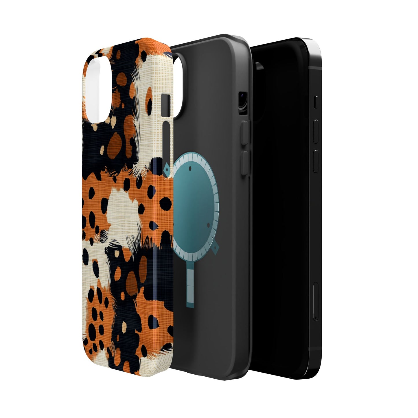 MagSafe iPhone Case: Cheetah Plaid – Brown & Black Pattern