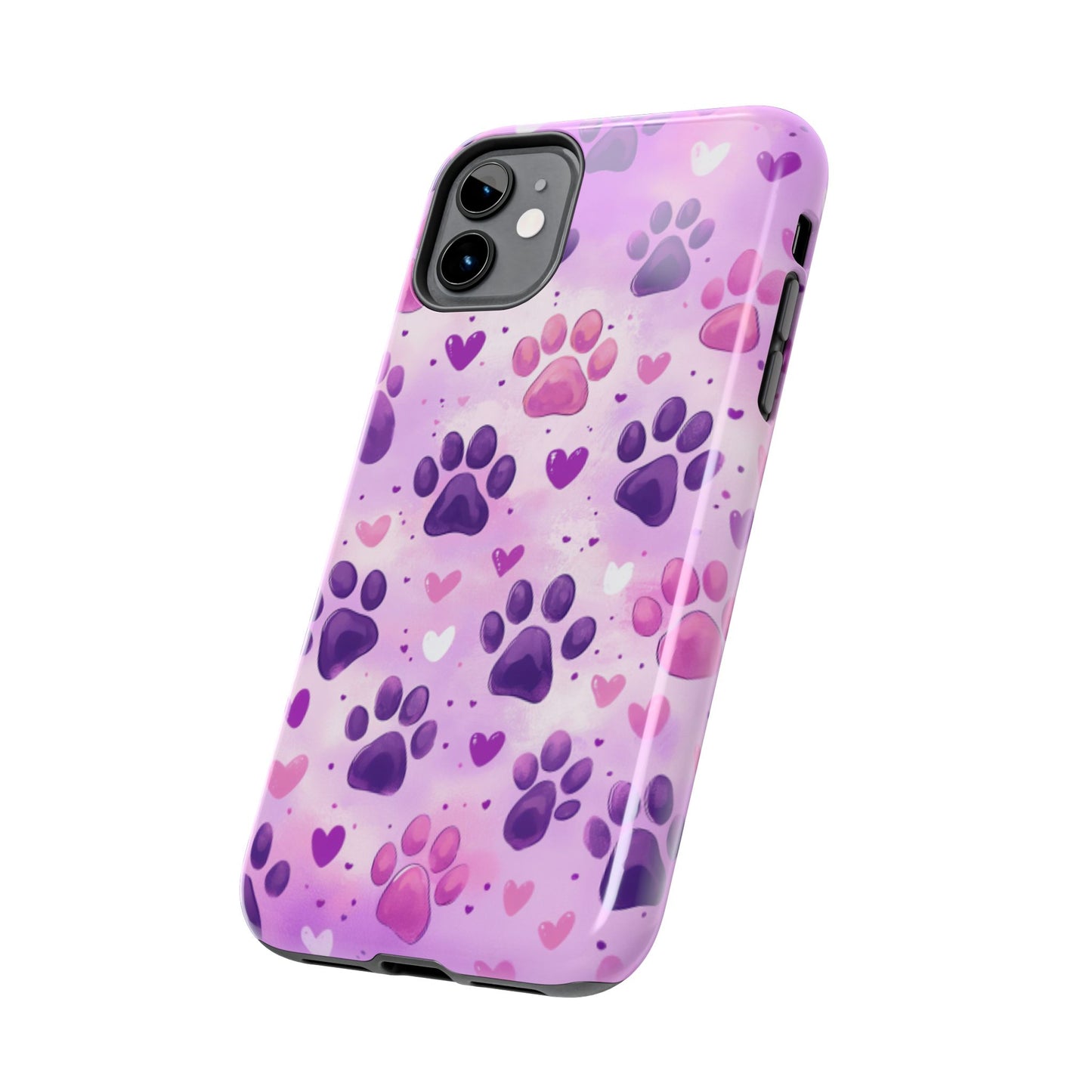 Purple Paw Print iPhone Case - Cute Pet-Themed Protective Cover