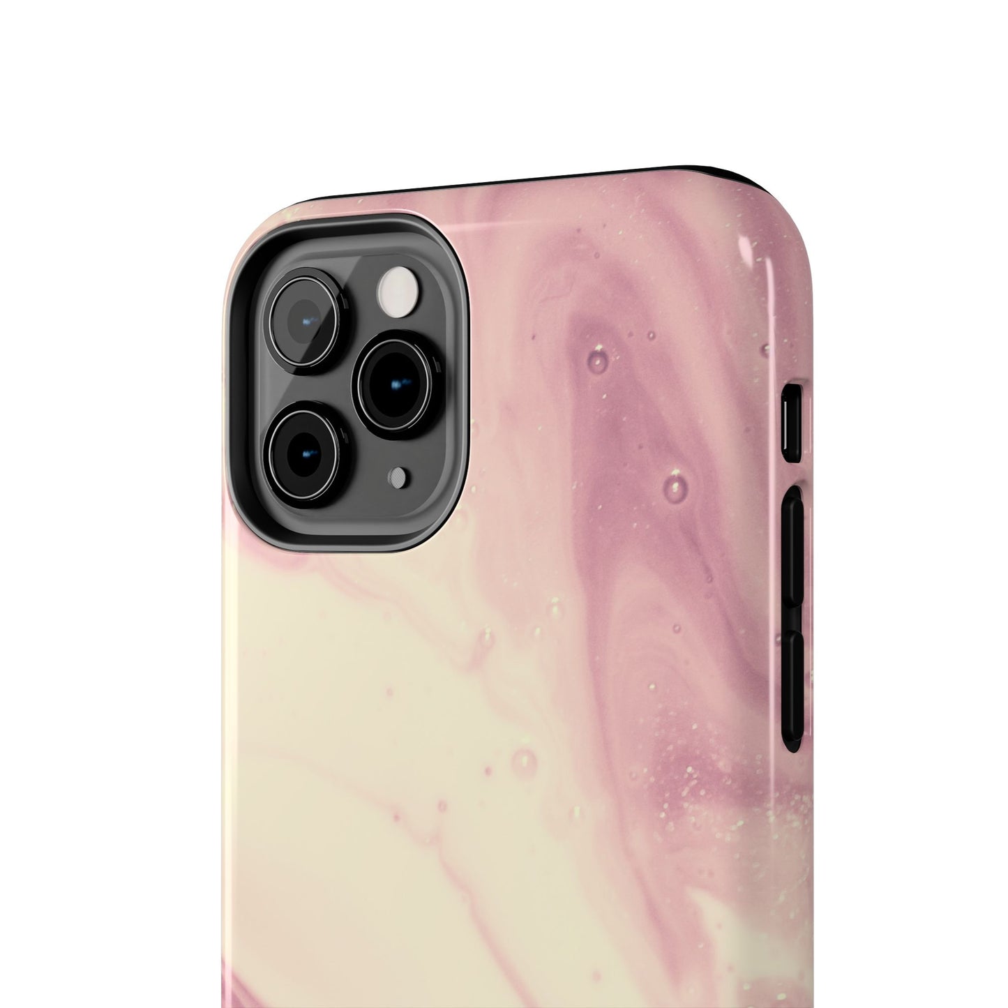 Blush Marble Glow – iPhone Case with Rose Gold & Pink Swirl Pattern