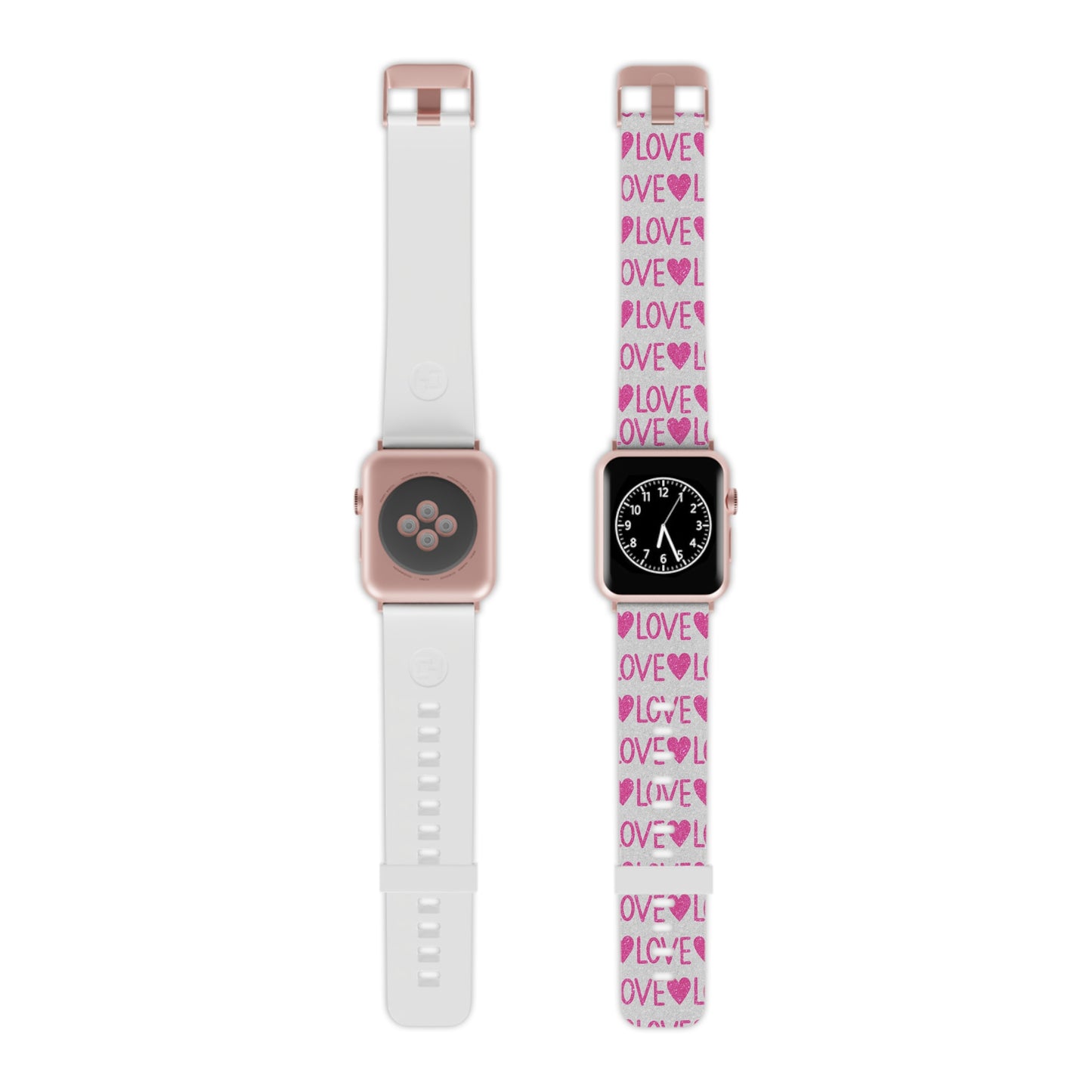 Pink Glitter Love Pattern  Apple Watch Band