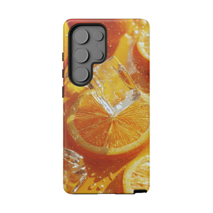 Citrus Orange Splash Samsung Galaxy Case – Dual-Layer Tough Protection, Vibrant Summer Design