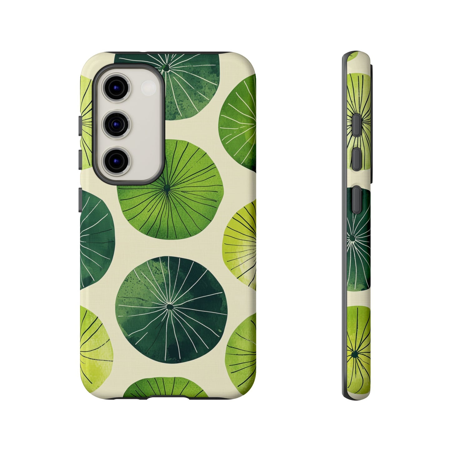 Watercolor Lily Pads Samsung Galaxy Case – Shockproof, Matte Finish, Dual-Layer Protection