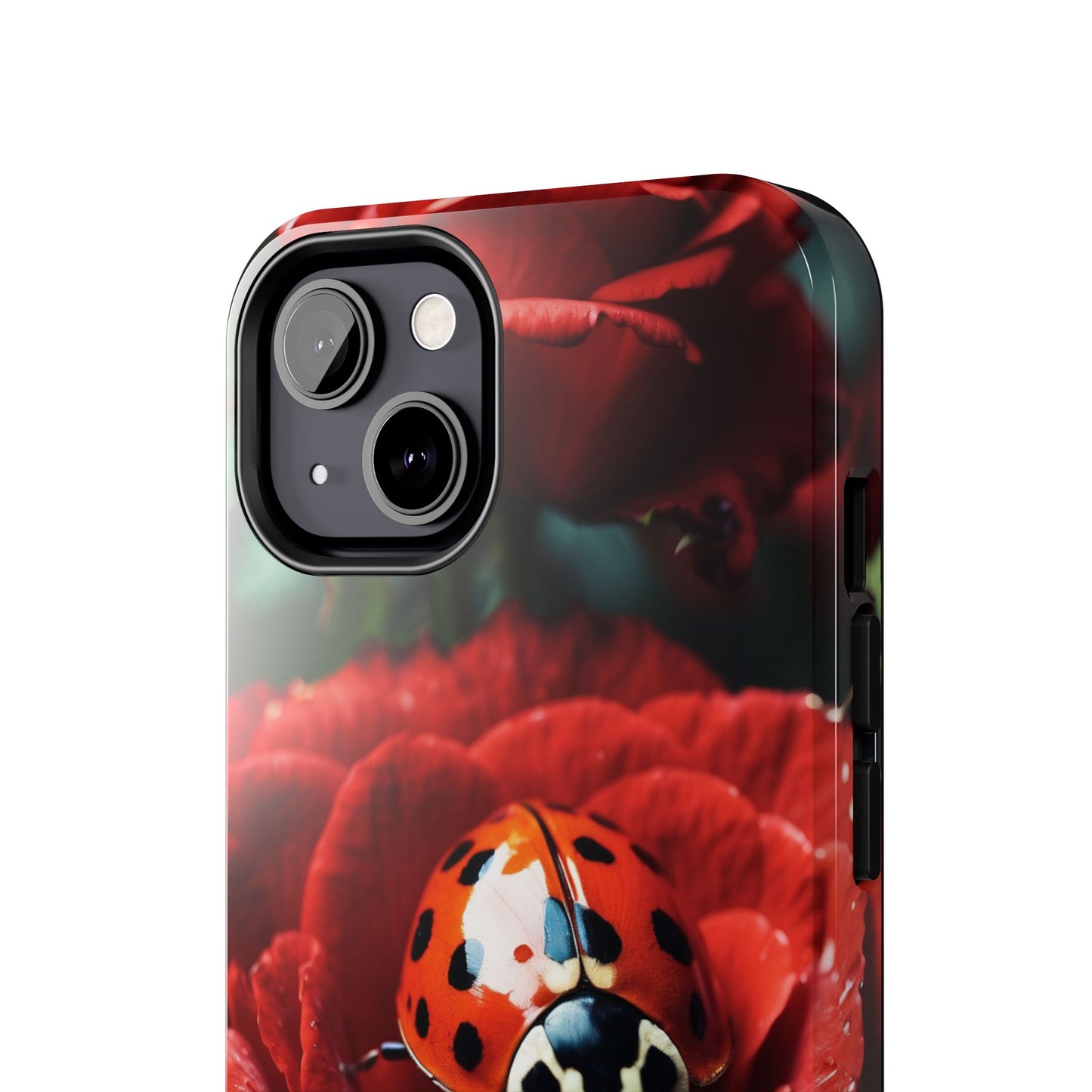 Elegant Rose & Ladybug Charm - iPhone Series Case