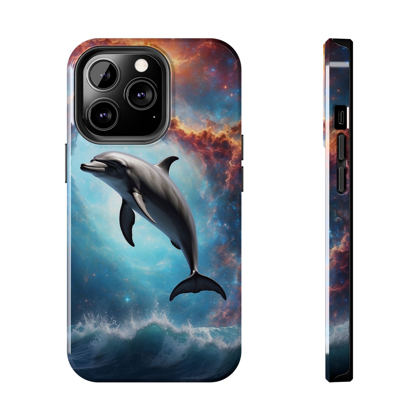 Cosmic Dolphin Space Vibes - iPhone Case