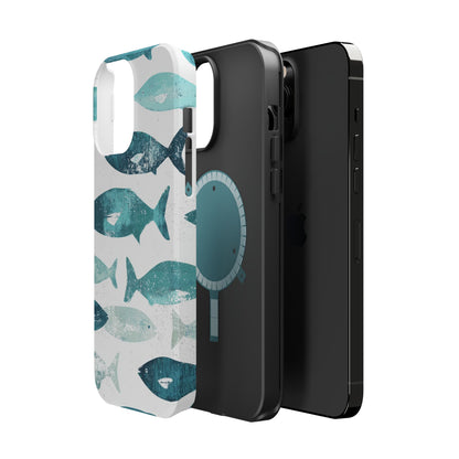 Vintage Blue Fish Print - MagSafe iPhone Series Case