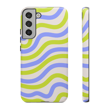 Neon Wave Samsung Galaxy Case – Bold Dual-Layer Protection with 70s-Inspired Vibe