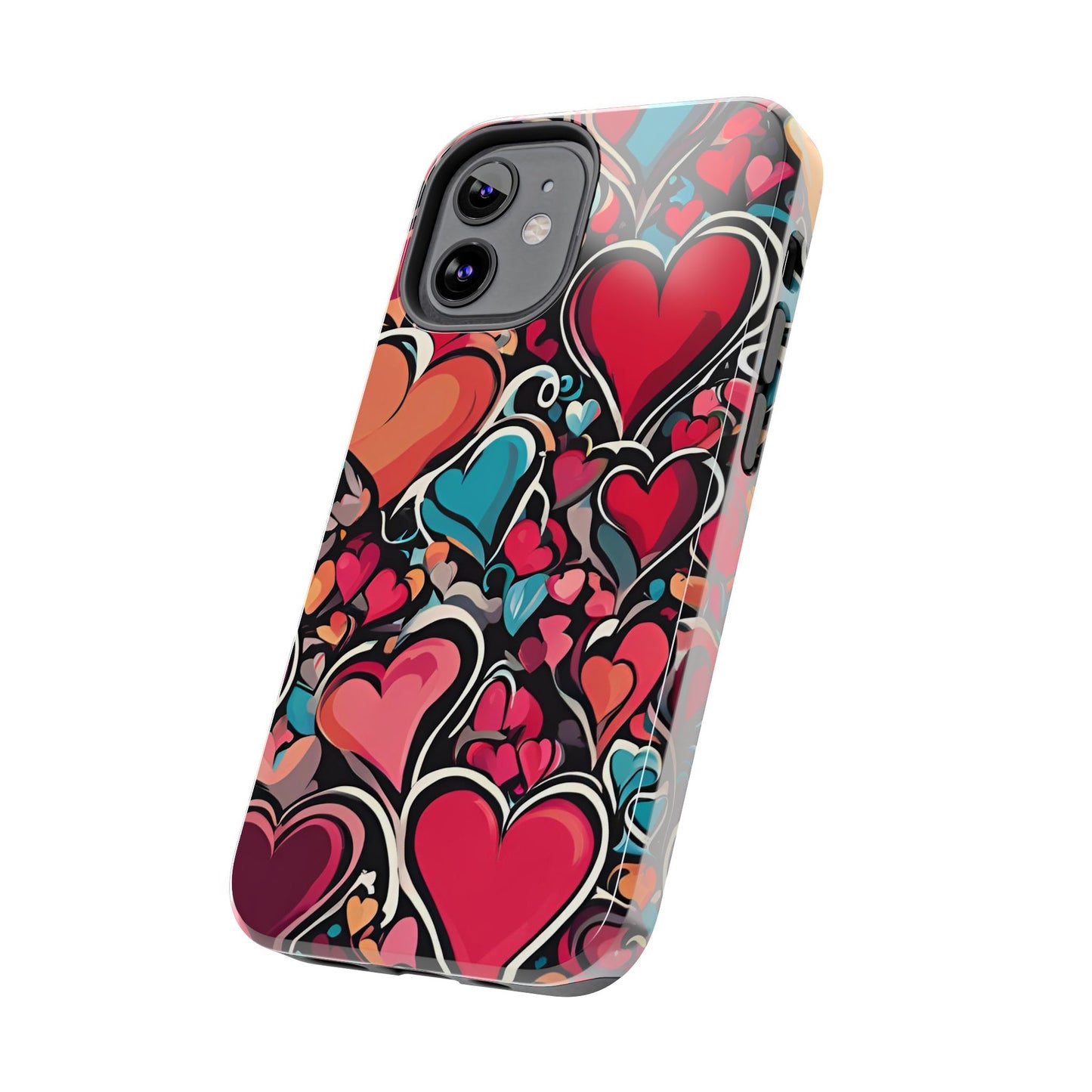 Vibrant Multicolor Heart Art – iPhone Case