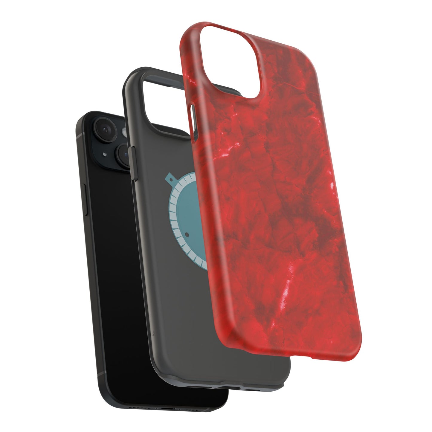 Bold Red Marble MagSafe iPhone Case – Luxe Design Meets Magnetic Precision