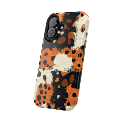 MagSafe iPhone Case: Cheetah Plaid – Brown & Black Pattern