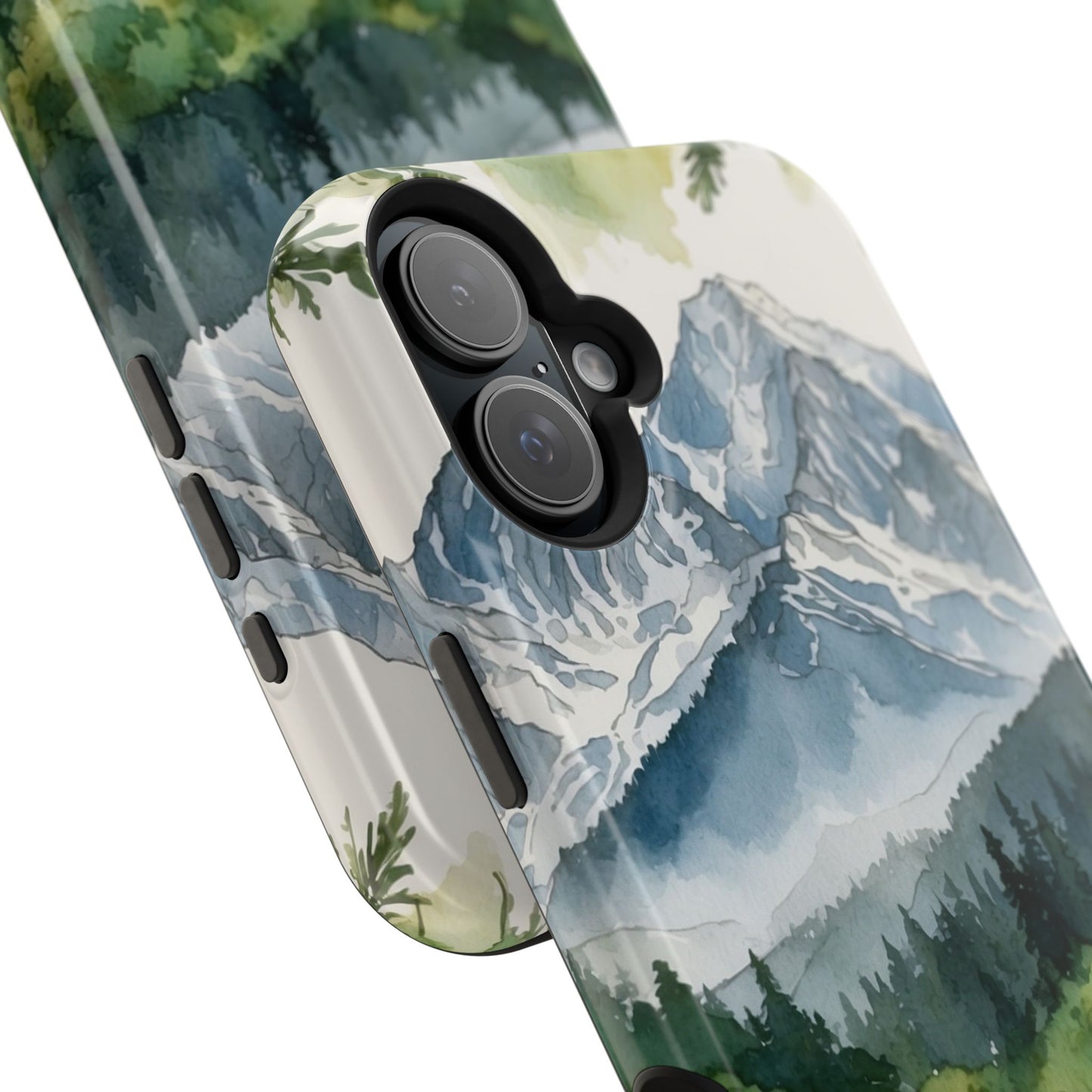 Watercolor Alpine Mountainscape - MagSafe iPhone Case