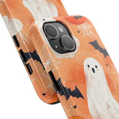 Spooky Cute Ghost iPhone Case – Halloween Ghosts, Pumpkins, Bats & Cobwebs Design